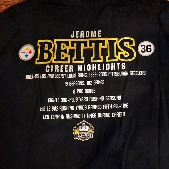 Pittsburgh Steelers Jerome Betts Hall Of Fame tshirt xl - Picture 2 of 8